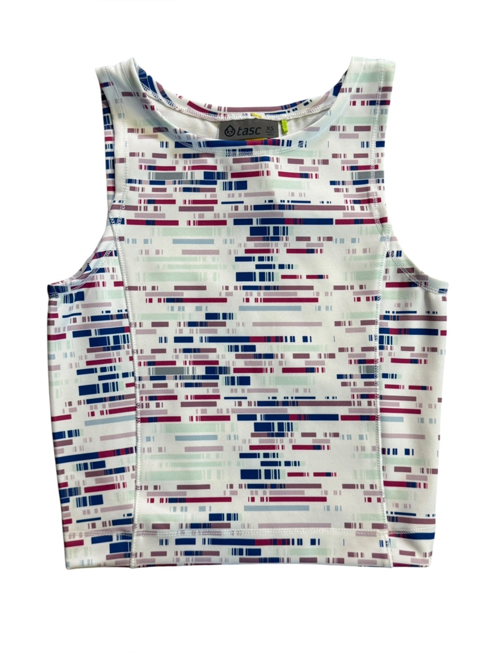 Tasc XS Performance Women’s White Geo-Stripe Athletic Tank